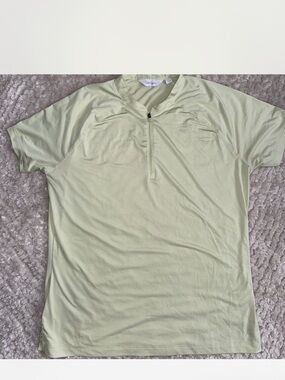 Walter Hagen Pale Green Short-Sleeve Zip Polo